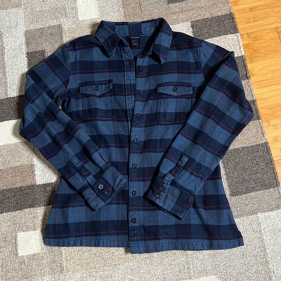 Patagonia Tops - PATAGONIA Women's Long-Sleeved Fjord Flannel Shirt Blue Size 4 sty53915
